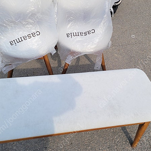 고급 원목 4인 식탁의자 세트 (벤치 포함, 알칸타라 느낌 가죽소재)