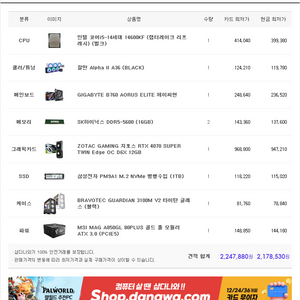 14600KF + 4070su 1년 사용 (사당)