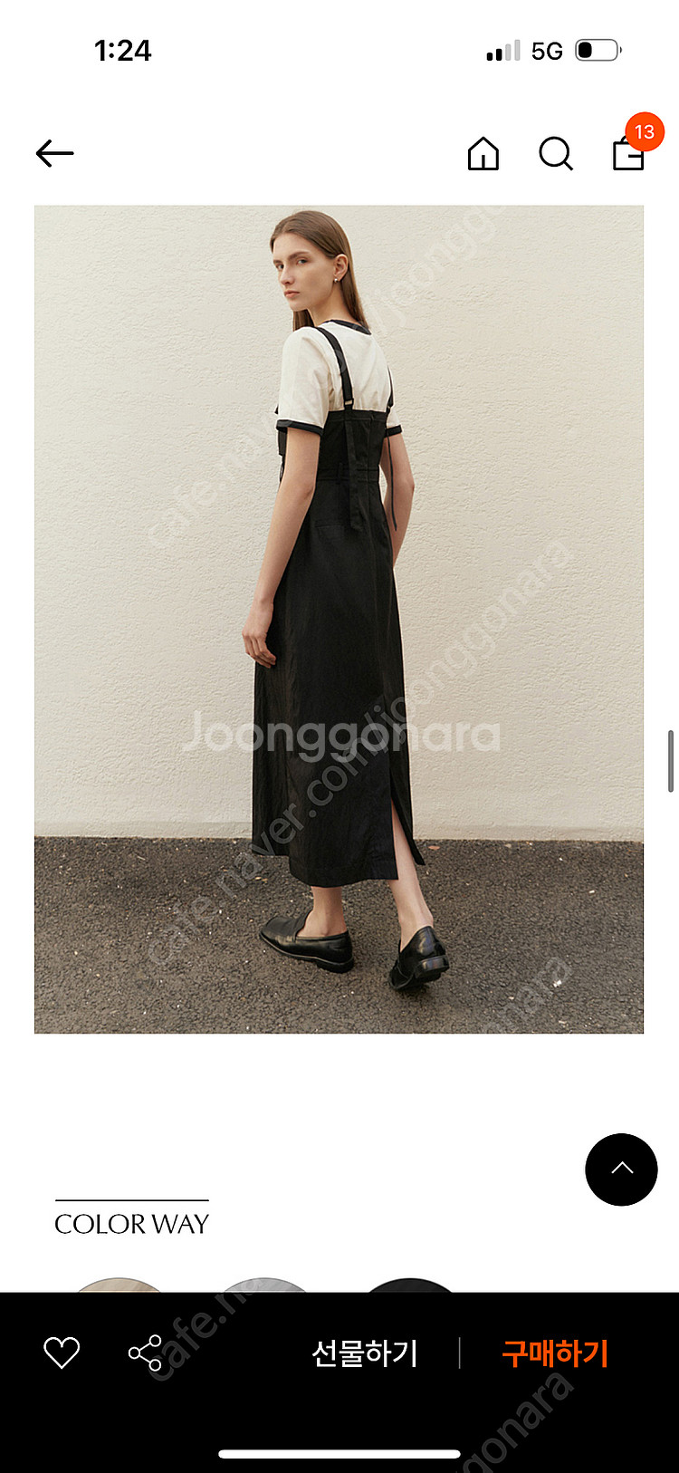 Artid 아티드 서스펜더 카고 멜빵 원피스 블랙m 팝니다--4