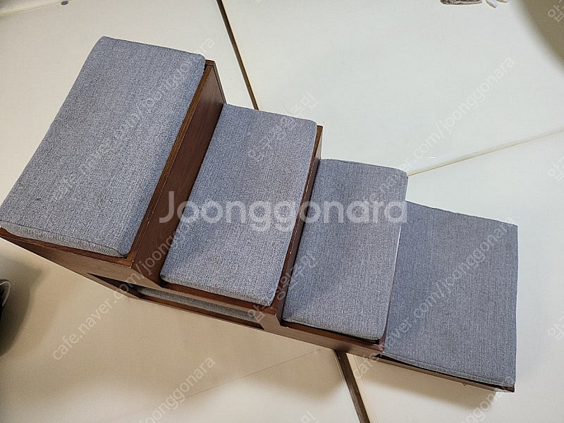 오모펫 강아지 원목 계단 4단 수납형--1