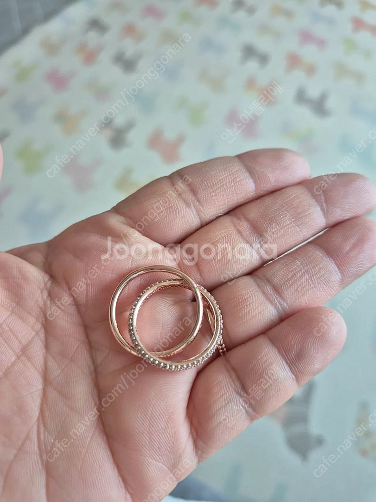 여성 꼬임 두줄 반지--0