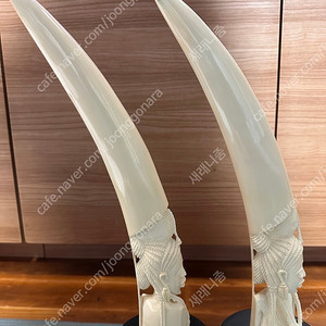 리얼 천연 통 상아 여인 조각상 1쌍 소장품(상아도장)