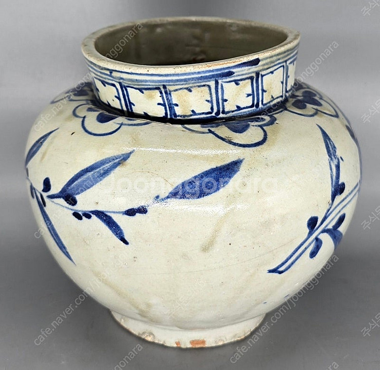 조선시대 백자청화불수문호--1