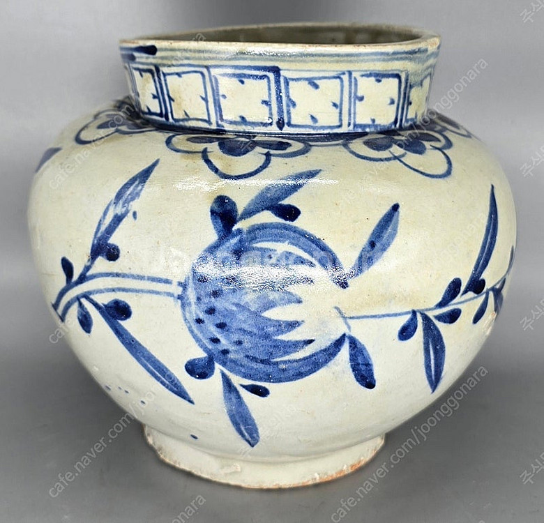 조선시대 백자청화불수문호--2