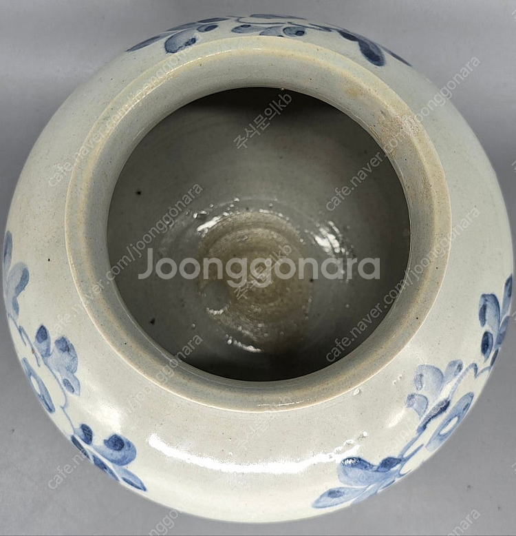 조선시대 분원 백자청화목단문호--3