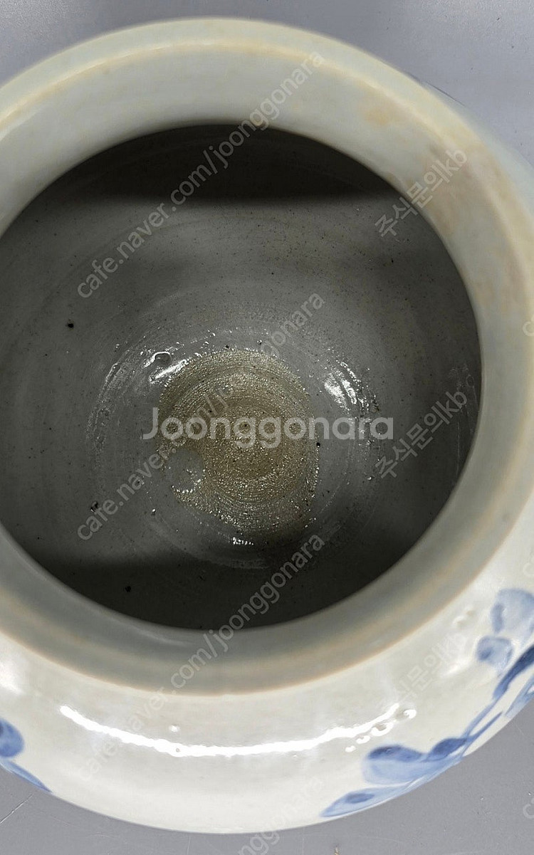 조선시대 분원 백자청화목단문호--4