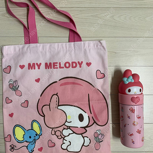 마이멜로디 에코백 보조가방+스텐텀블러 보온보냉