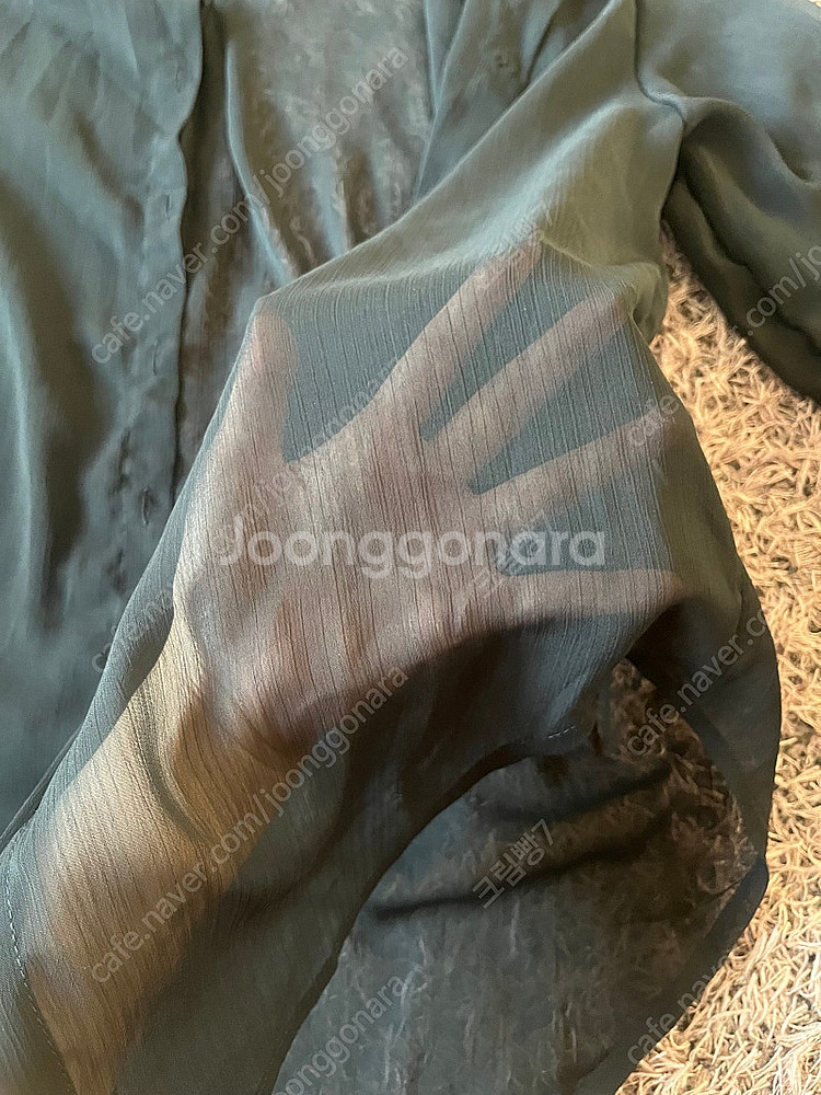 (새상품) 시스루 검정 셔츠--3