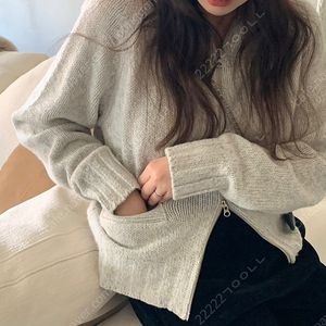 샵마그넷 magnet 마일드 믹스 니트 후드집업 그레이