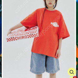 히로 썸머 올데이서비스 패치 티셔츠 레드150,160 화이트160