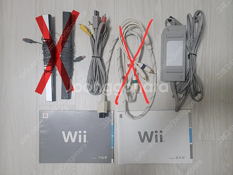 닌텐도 wii 위 전원아답터,av케이블,메뉴얼,받침대,...--0