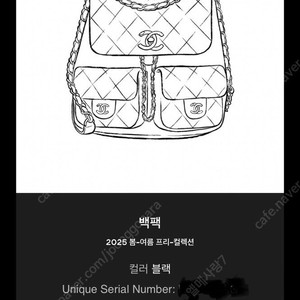 샤넬 듀마 백팩 투포켓 미듐 새상품