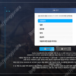 니케X스텔라 블레이드 콜라보 스킨 코드 판매합니다. 서버 선택가능