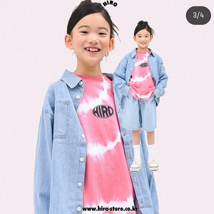 히로 아웃포캣데님셔츠 연청 150/흑청 150