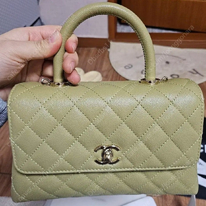 샤넬 코코핸들 구스몰 올리브라이트 백