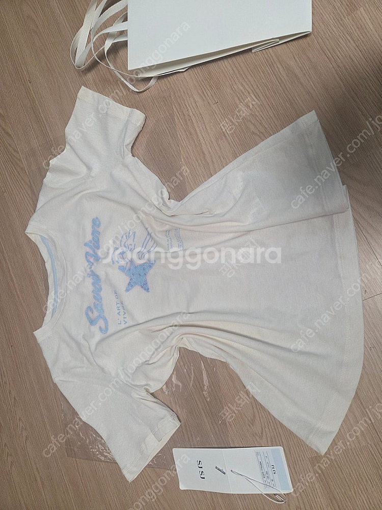 sjsj 25년 린넨 블렌드 시퀸 레터링 여름반팔티 품절된 새상품판매--3