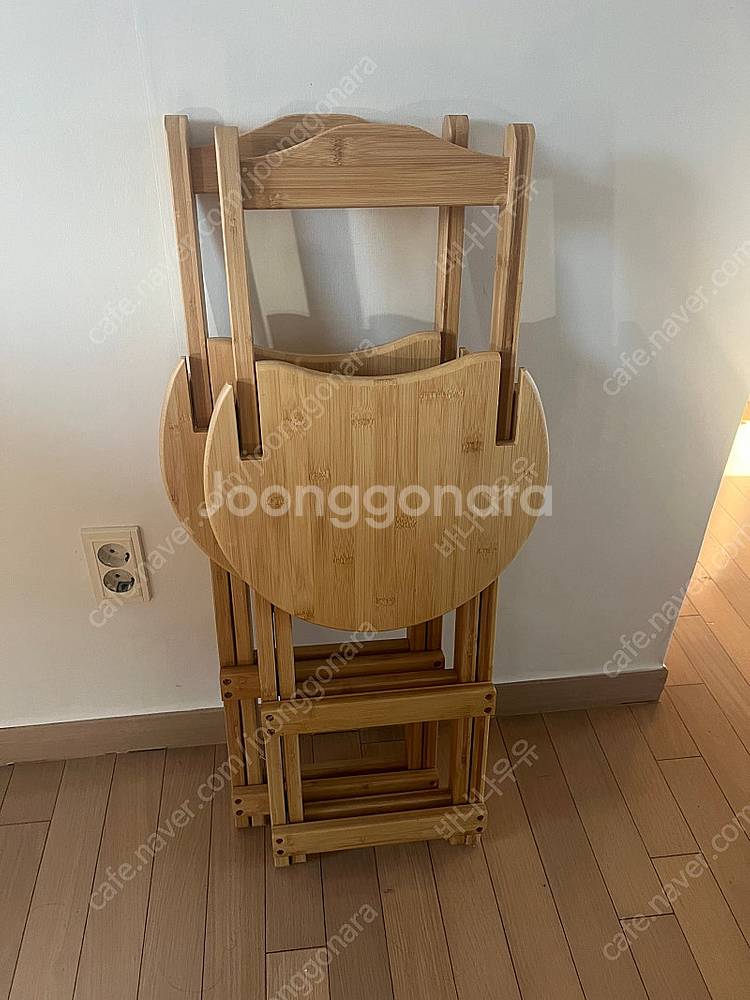 원목 아일랜드식탁의자 접이식 의자 2개--0