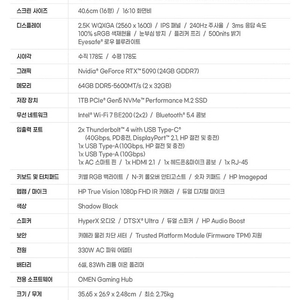 급쳐) hp 오멘 omen 5090 게이밍 노트북 미개봉 팝니다.
