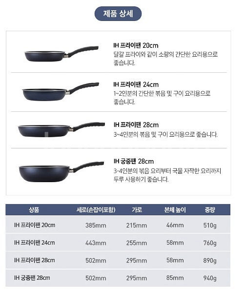해피콜 콜렉트 인덕션 후라이팬 프라이팬 4종 궁중팬 2...--6