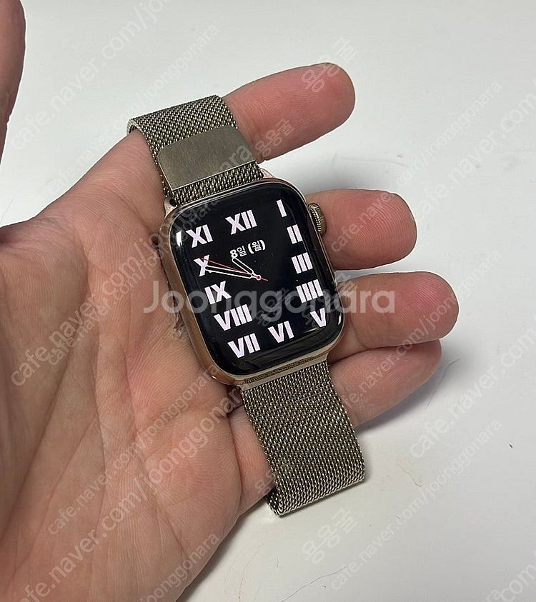 애플워치 7 스테인리스 41mm + 밀레미즈루프 골드 ...--1