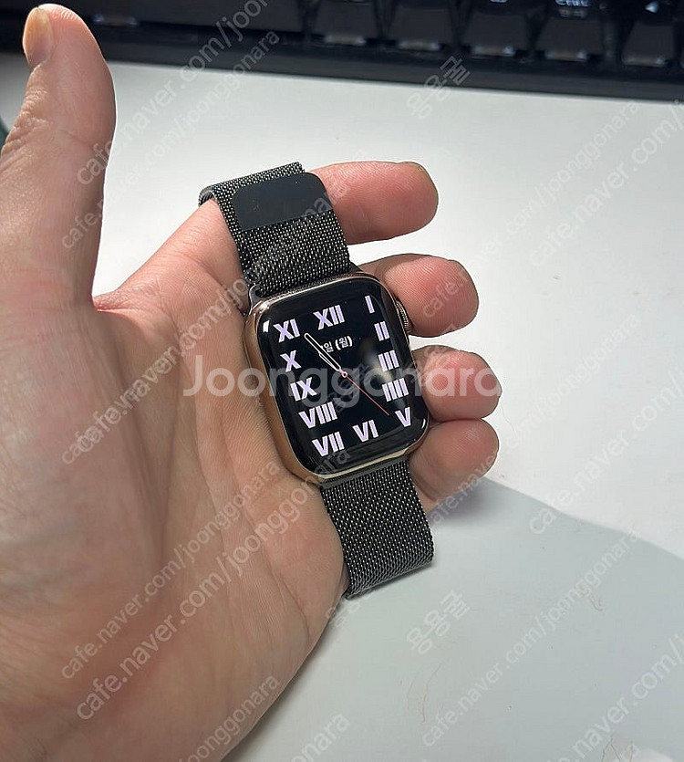 애플워치 7 스테인리스 41mm + 밀레미즈루프 골드 ...--3