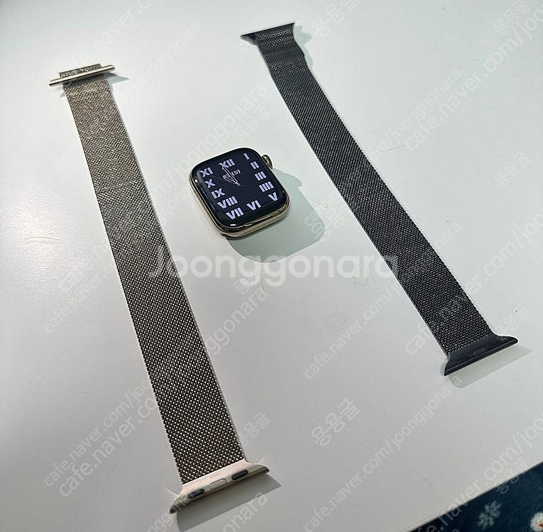 애플워치 7 스테인리스 41mm + 밀레미즈루프 골드 ...--4
