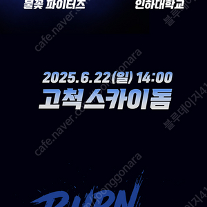 불꽃야구 불꽃 파이터즈 vs 인하대학교 6월22일 일요일 1층테이블석
