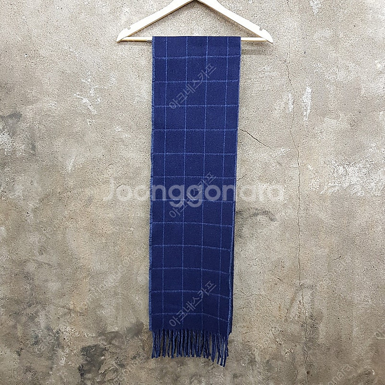 폴로 랄프로렌 클래식 네이비 프린지 스카프--0