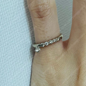 로제리 14k 꼬냑다이아 애끼반지