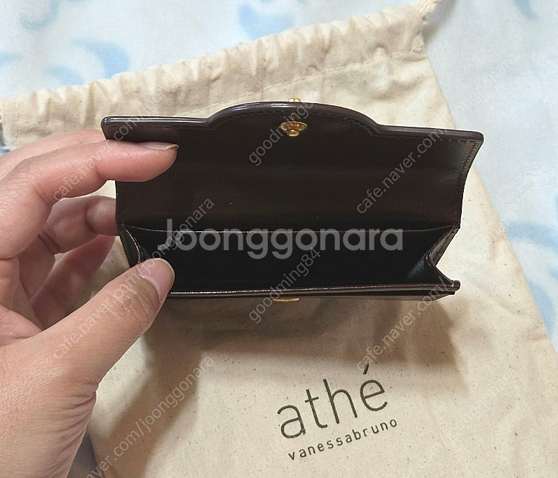 아떼바네사브루노 버건디 보딸라또 레더 명함 카드지갑--5