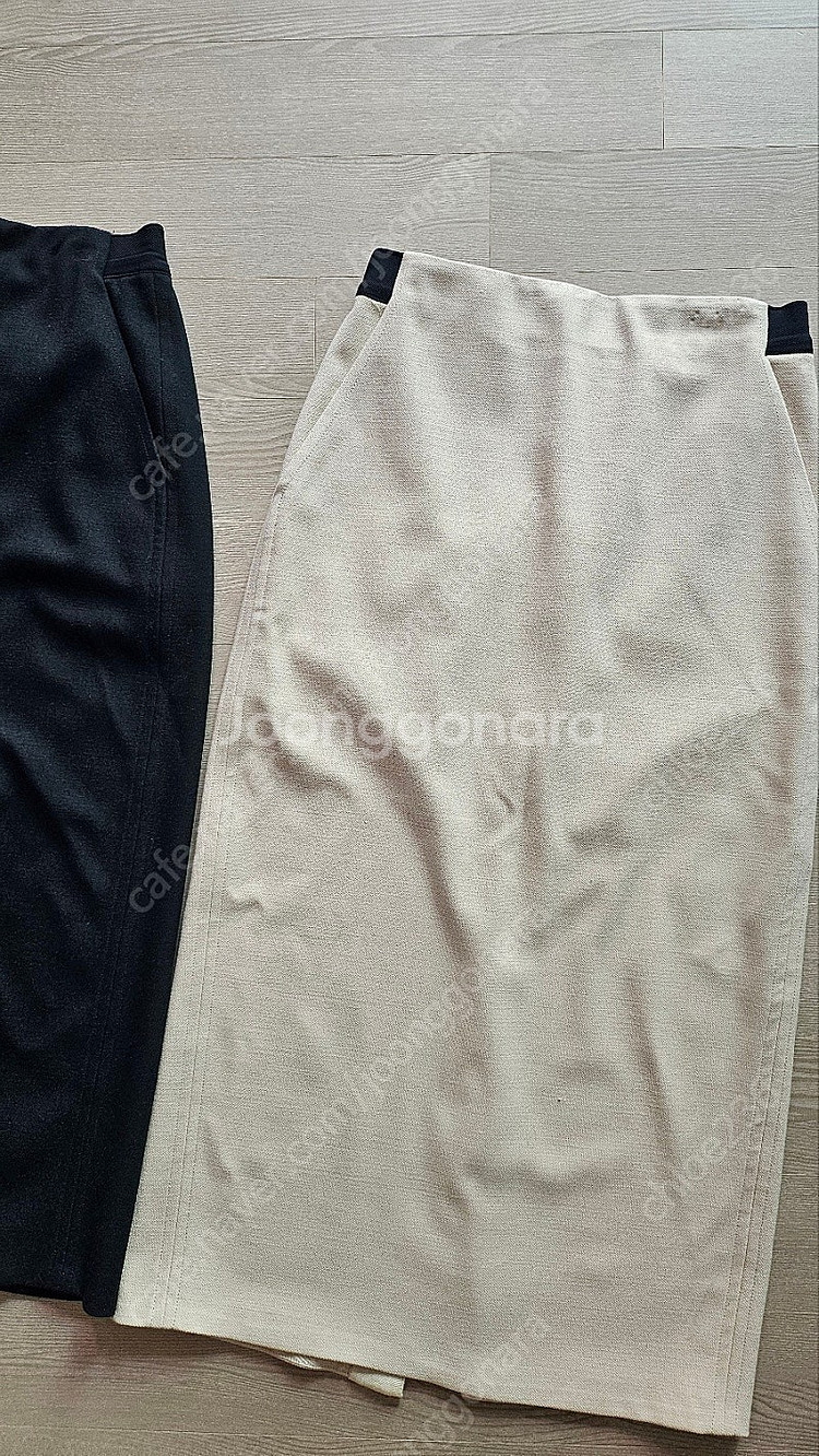 보웬 bowen 합포 스티치 스커트 s 블랙 / 아이보...--1