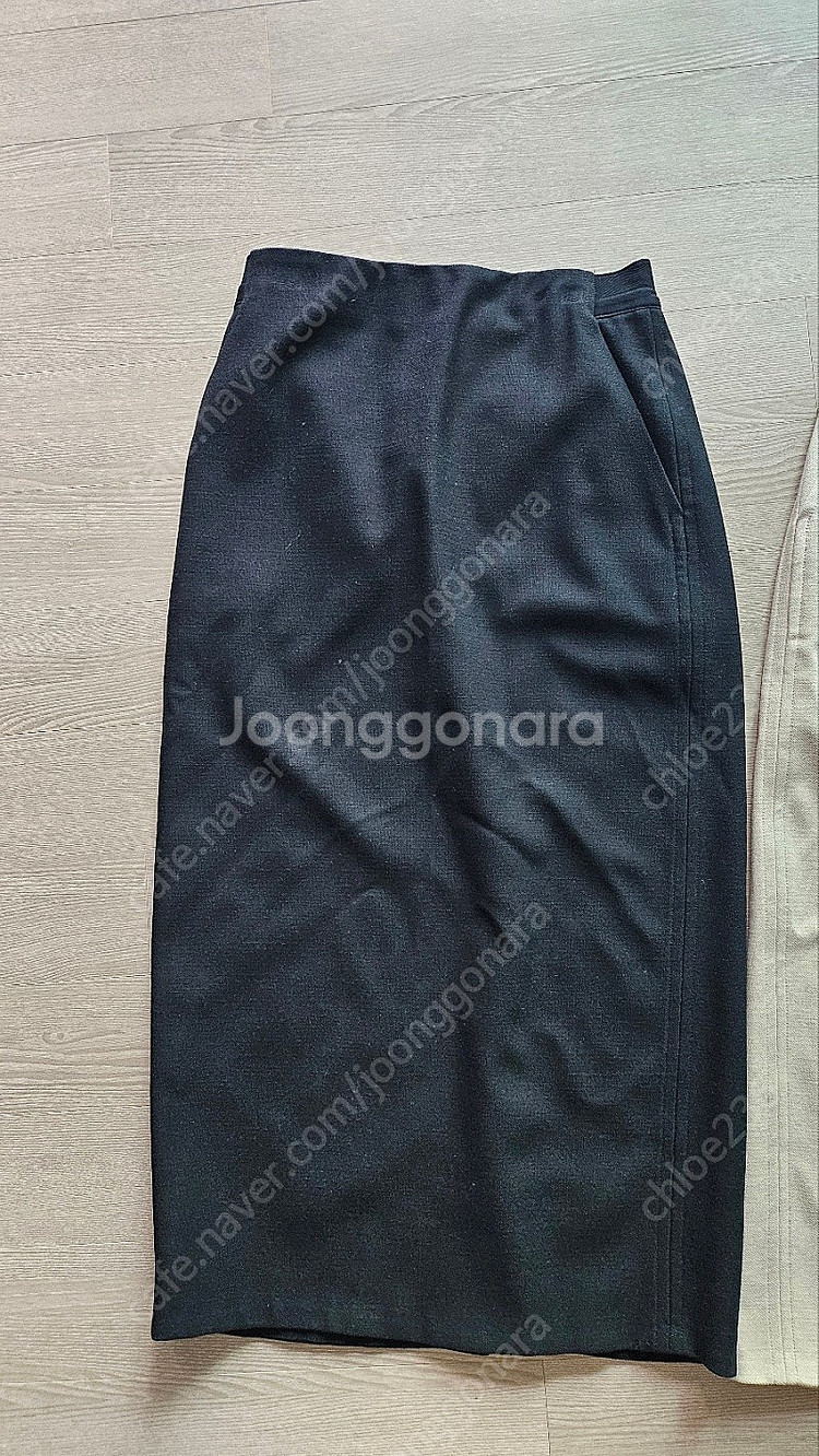 보웬 bowen 합포 스티치 스커트 s 블랙 / 아이보...--2