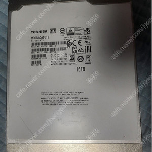 도시바 16테라 HDD SATA.보증기간=2026년7월까지