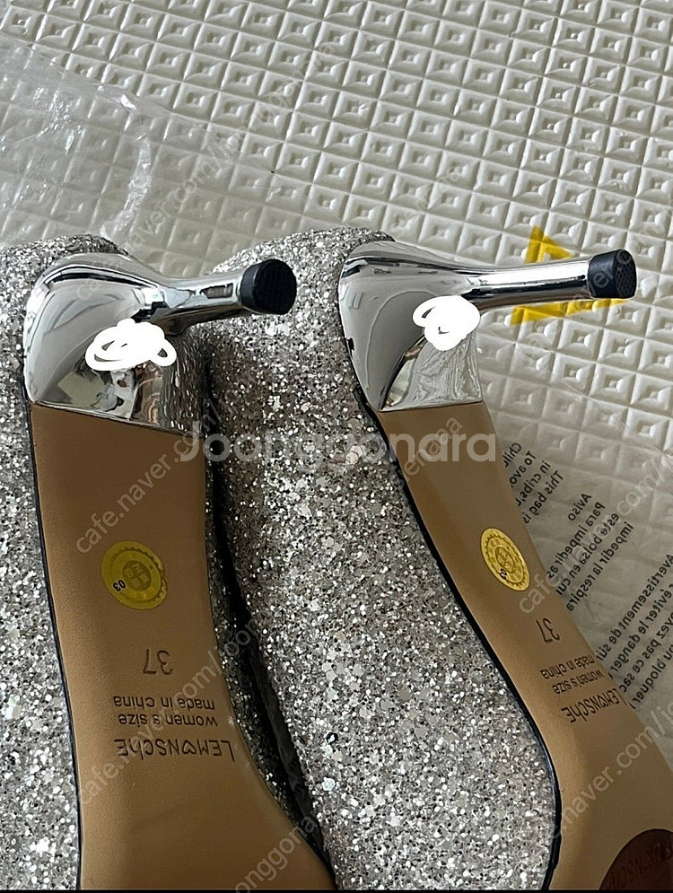 르몽쉐 웨딩슈즈 바닐라 글리터 37 (5cm)--1