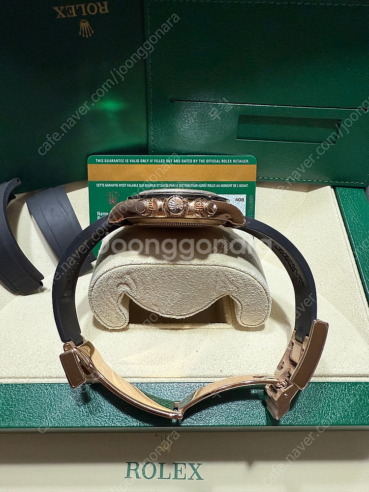 로렉스 데이토나 오이스터플렉스 로즈골드 검판--1
