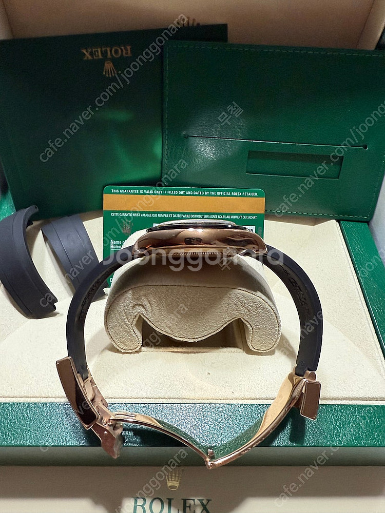 로렉스 데이토나 오이스터플렉스 로즈골드 검판--2