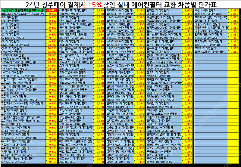 에어컨 충전 2만원/누출 수리 5만원/목포 여수 광양 하동 진도 완도 거금도 고흥 장흥 보성 강진 고성 사천 남해 ... 이미지