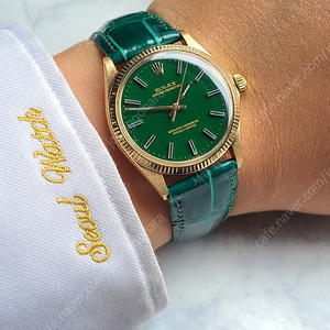 [정품] 롤렉스 오이스터 퍼페추얼 헐크그린 18K 옐로우골드 금통 (Rolex Oyster Perpetual Hulk Green 18K Solid YG)