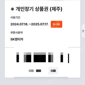 sk렌터카 이용권