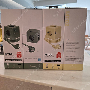 새상품) 멀티탭 X 5개 (고용량 4000W + 3구 + USB 2개 + C타입) 에코너 MT-02