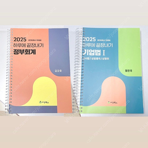 *2권/새책*2025 공인회계사1차 하루에끝장내기 하끝 상법 기업법1 정부회계/정인국 김강호