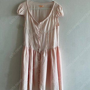 시눈 퍼프 슬리브 핀턱 원피스 Puff Sleeve Pintuck Dress (Pink) (핑크색/1회착용/사이즈프리)