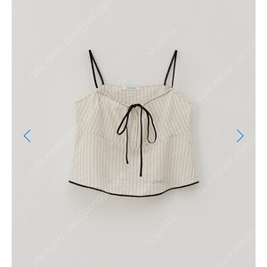 타낫 T/T Ribbon sheer sleeveless top (beige) 새상품