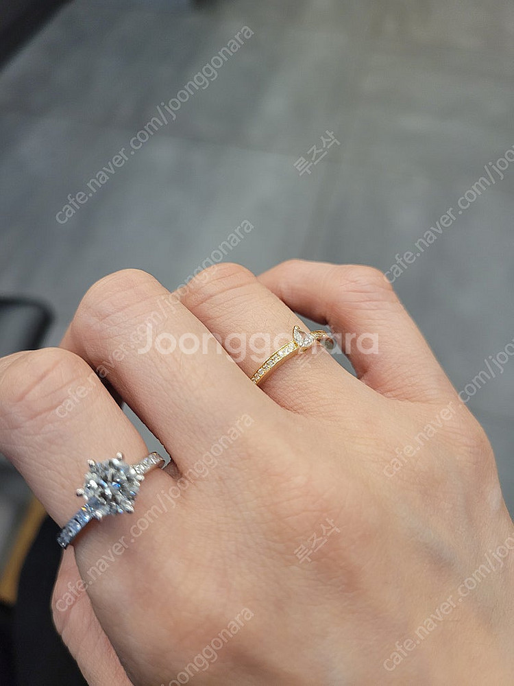 1캐럿 18k 랩다이아 화이트골드 반지--6