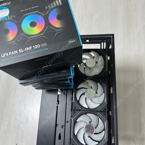 리안리 o11d evo rgb black + 유니팬 sl inf 120 10개