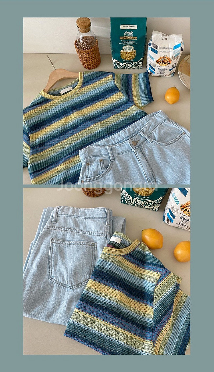 (새상품급) 여성 반팔 니트티--2