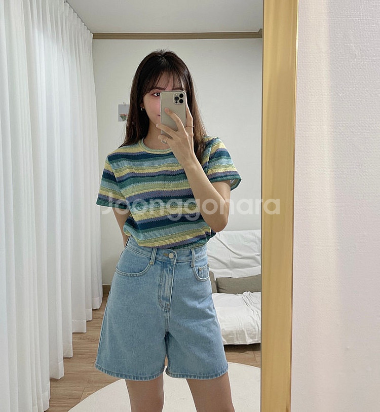 (새상품급) 여성 반팔 니트티--4