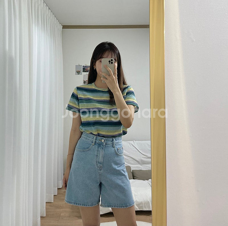 (새상품급) 여성 반팔 니트티--5