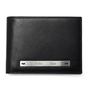 마뗑킴 지갑 SLIM METAL BIFOLD WALLET IN BLACK