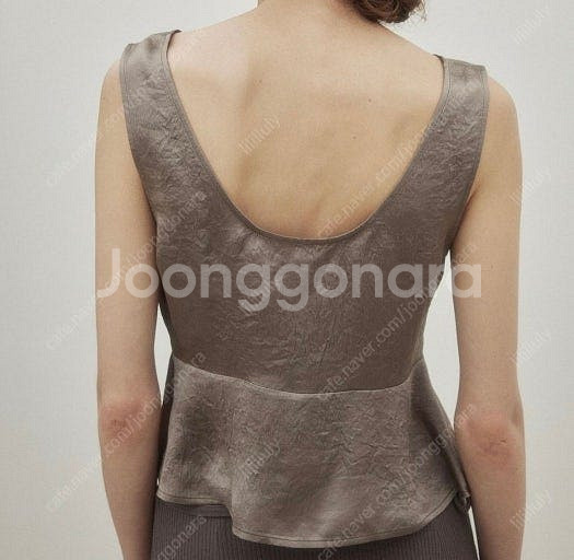 게드 새틴 슬리브리스 브라운 뷔스티에 리본빛 모네 얼바...--1